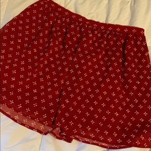Red Patterned Skirt